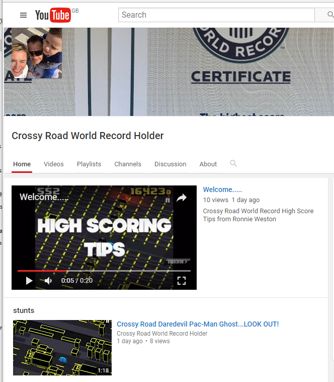 ronnie weston crossy road guinness world record highest score official twin galaxies